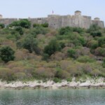 The Castle of Ali Pasha Tepelena (1804) stands on a small island now connected by a causeway at Porto Palermo Bay, Albania.